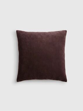 QUINCE 20x20 Classic Cotton Velvet Pillow Cover Espresso 7539